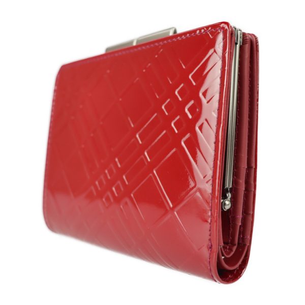 2331053002249 2 Burberry Plaid Enamel Bifold Wallet Red