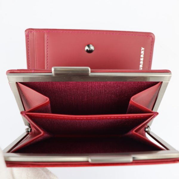 2331053002249 6 Burberry Plaid Enamel Bifold Wallet Red