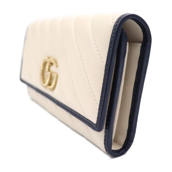 2331073007176 2 Gucci Continental GG Marmont Wallet White Navy