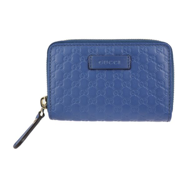 2331083007171 1 Gucci Micro Coin Case Leather Blue Round Zipper