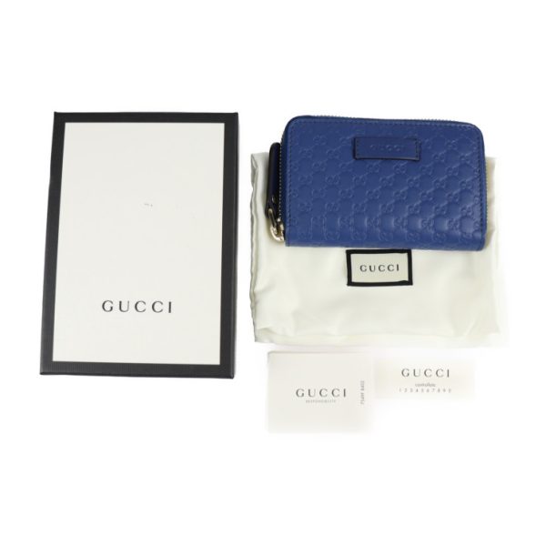 2331083007171 9 Gucci Micro Coin Case Leather Blue Round Zipper