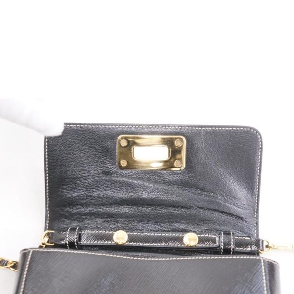 23313 5 Prada Saffiano Chain Shoulder Bag Black