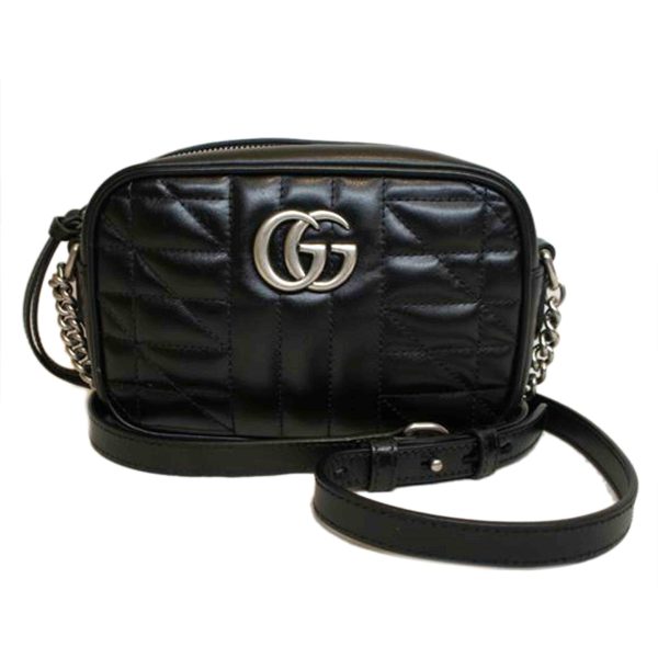 23336 1 Gucci GG Marmont Quilted Leather Shoulder Bag Black