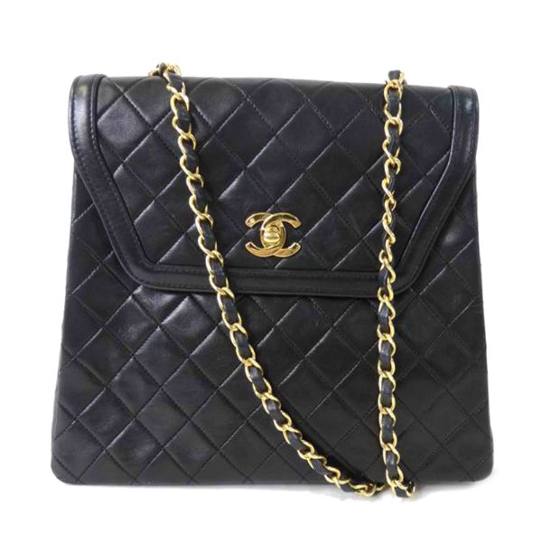 23429 1 Chanel Cocomark Matelassé Chain Shoulder Bag Black