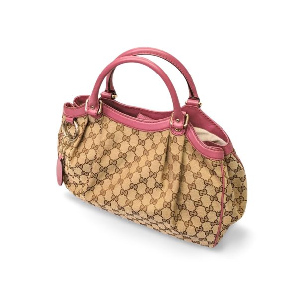 234 01 Gucci Sookie GG Canvas Tote Bag Beige Pink