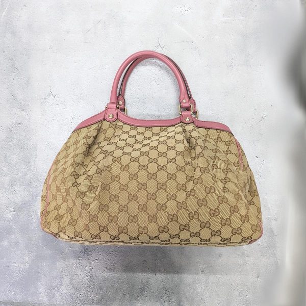 234 03 Gucci Sookie GG Canvas Tote Bag Beige Pink