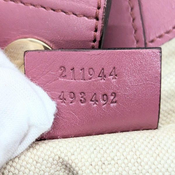 234 12 Gucci Sookie GG Canvas Tote Bag Beige Pink