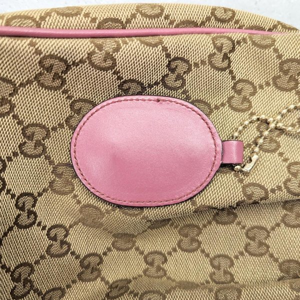 234 17 Gucci Sookie GG Canvas Tote Bag Beige Pink