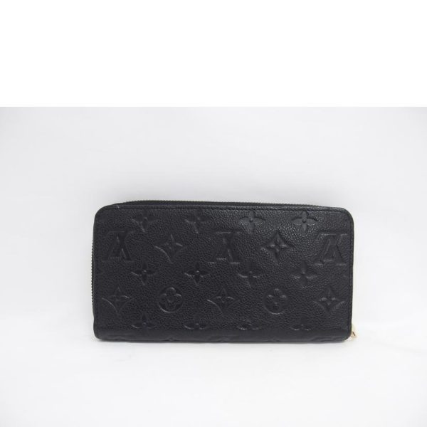 23542 2 Louis Vuitton Round Zipper Long Wallet Monogram Empreinte Noir