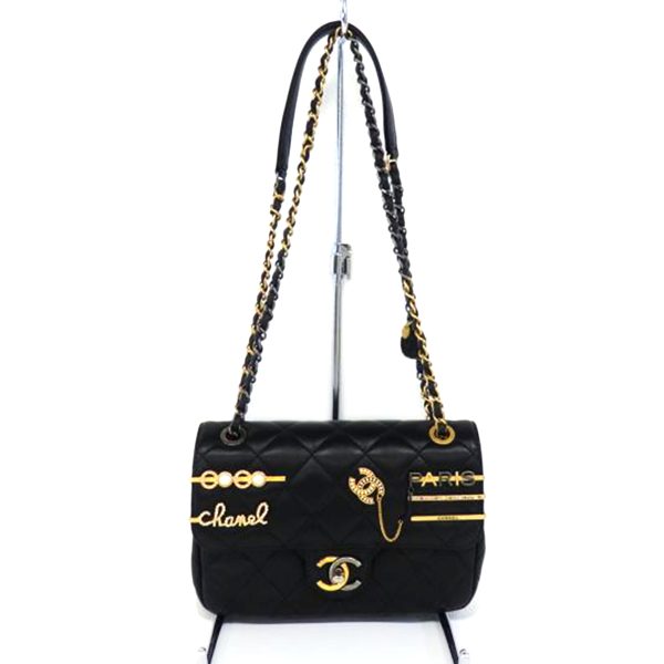 23728 1 Chanel Small Flap Chain Shoulder Bag Black