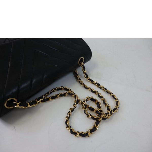 23825 6 Chanel Double Flap Chain Shoulder Bag Black