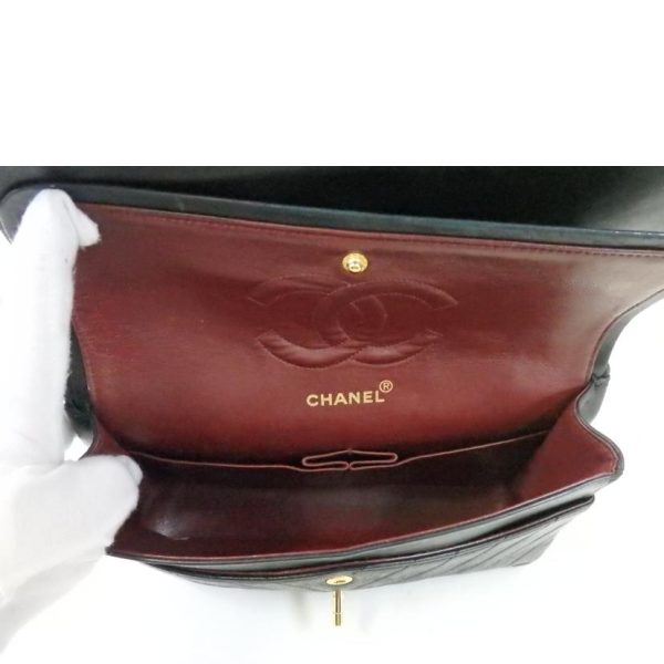 23825 7 Chanel Double Flap Chain Shoulder Bag Black