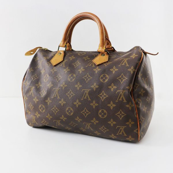 240126k 9 1 Louis Vuitton Speedy 30 Monogram Handbag Brown