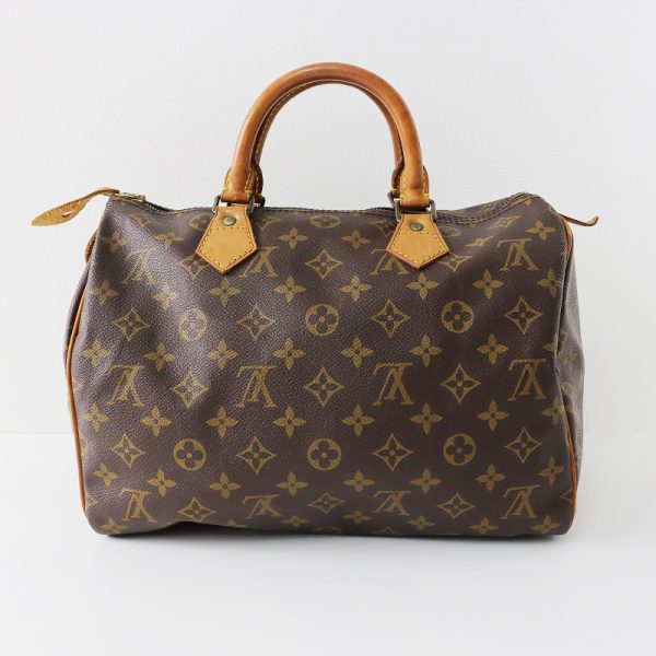 240126k 9 2 Louis Vuitton Speedy 30 Monogram Handbag Brown