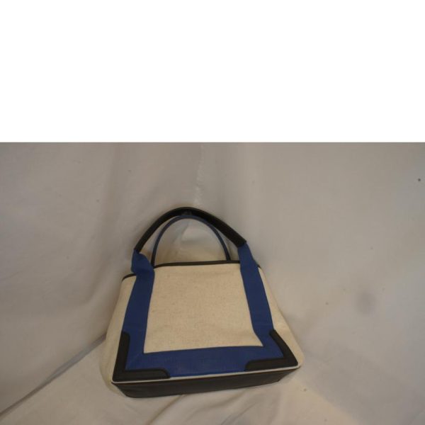 24026 2 Balenciaga Navy Cabas S Bicolor Canvas Tote