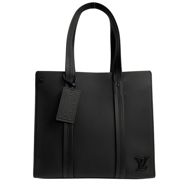 240303kmk374 5 1 Louis Vuitton Aerogram Takeoff Leather Tote Business Bag Black