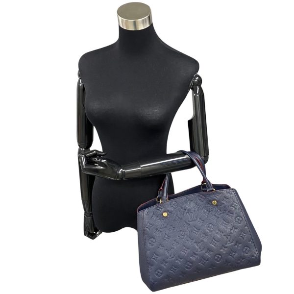 240316kmk356 9 2 Louis Vuitton Montaigne MM Monogram Empreinte 2way Bag Navy