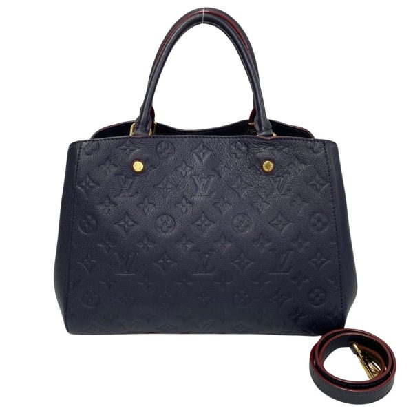 240316kmk356 9 4 Louis Vuitton Montaigne MM Monogram Empreinte 2way Bag Navy