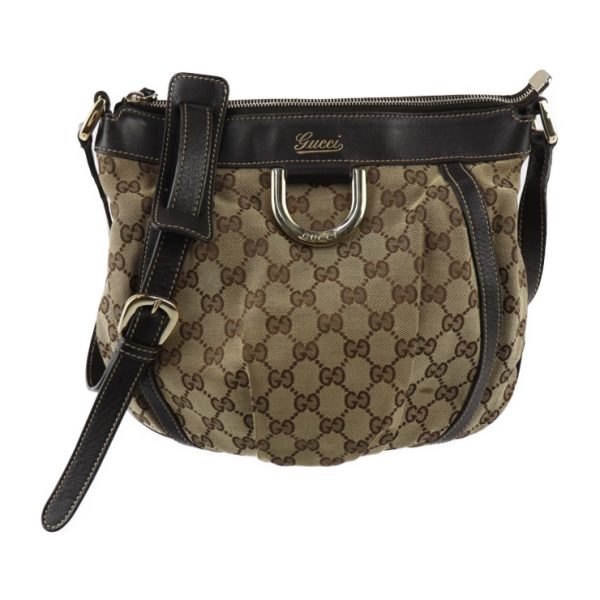 2404033001028 1 Gucci Abbey GG Canvas Shoulder Bag Beige Brown