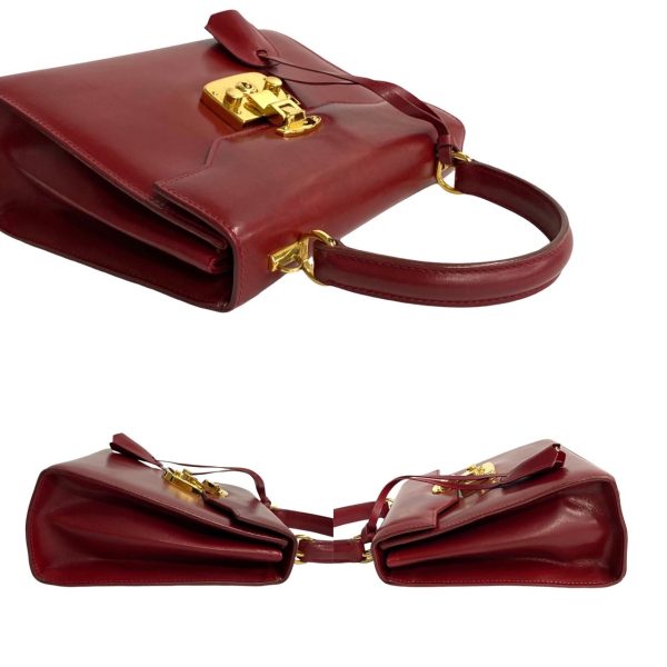 240413kmk616 4 7 Gucci Vintage Gucci Ladylock Leather 2way Mini Shoulder Bag Red