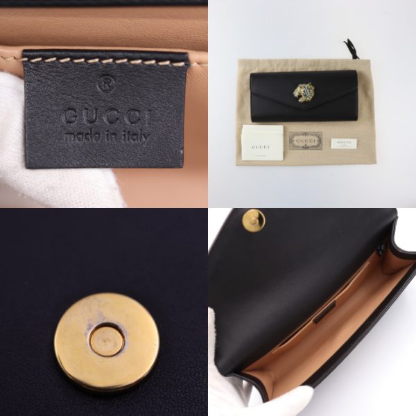 2405023007035 9 Gucci Raja Broadway Clutch Bag Black Gold Hardware