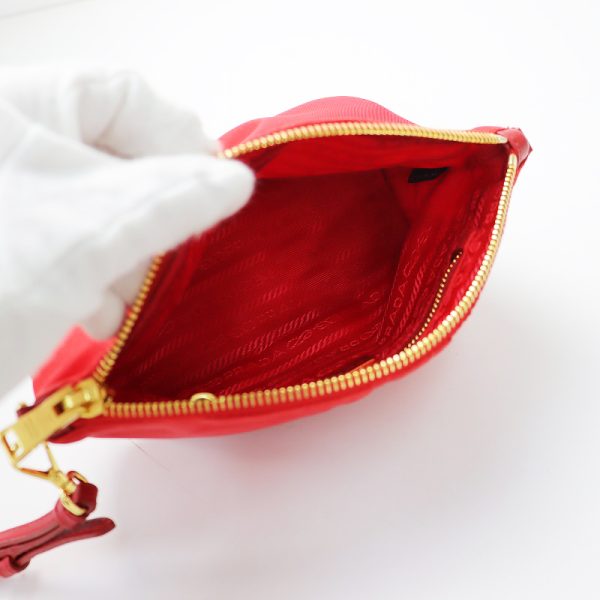 240522fk 18 3 Prada Nylon Makeup Pouch Red