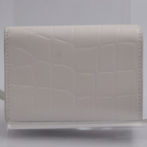 2406063007037 3 Balenciaga Neoclassic Croco Embossed Leather Wallet White