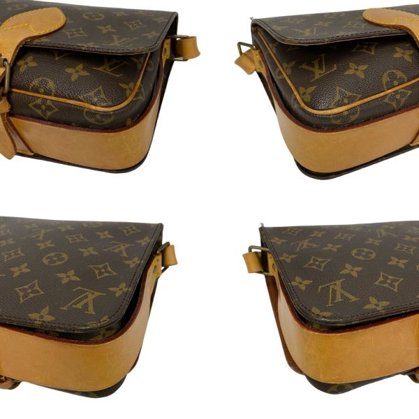 240615kma113 5 7 Louis Vuitton Cartesier Monogram Leather Shoulder Bag Brown