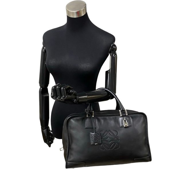 240625mna292 10 3 Loewe Amazona 36 Anagram Leather Mini Boston Bag Black