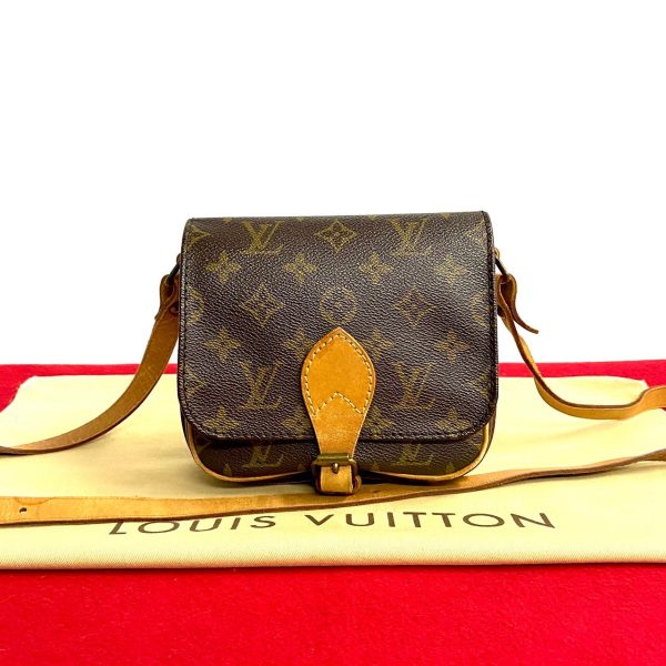 2406yba71 6 1 Louis Vuitton Cartesier Monogram Leather Mini Shoulder Bag Brown