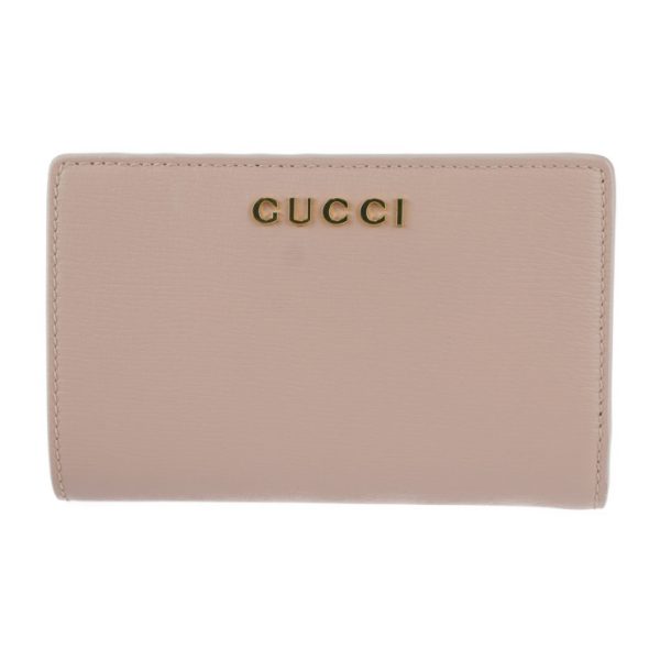 2411043010057 1 Gucci Script Zip Around Bifold Wallet Leather Pink