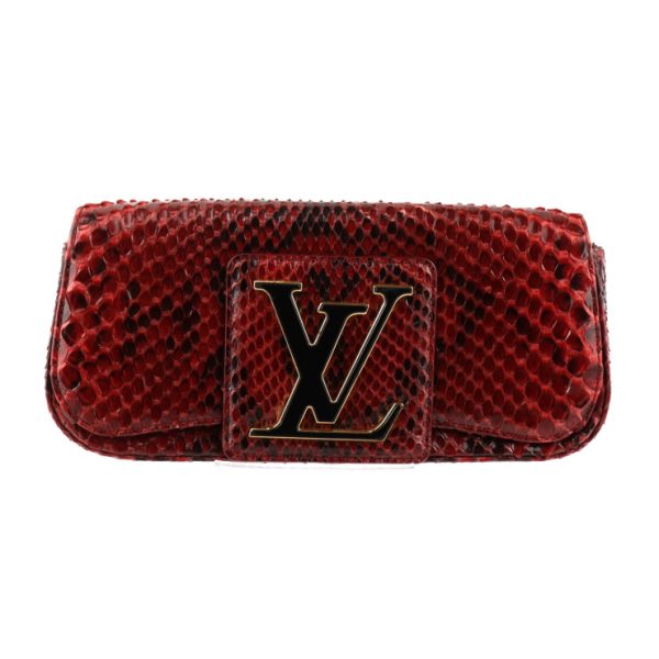 2414033010065 1 Louis Vuitton Pochette Sobee Clutch Bag Python Red