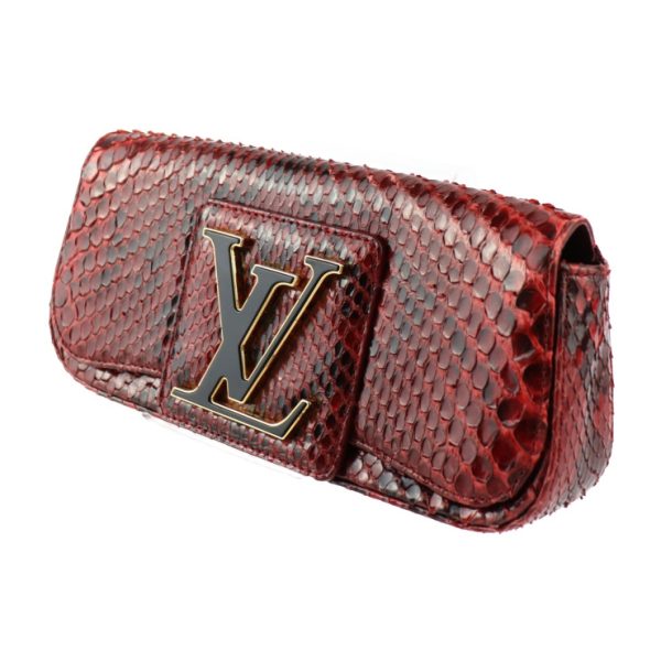 2414033010065 2 Louis Vuitton Pochette Sobee Clutch Bag Python Red