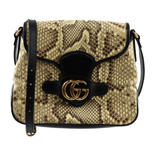 2415023010088 1 Gucci GG Marmont Shoulder Bag Python Beige Black