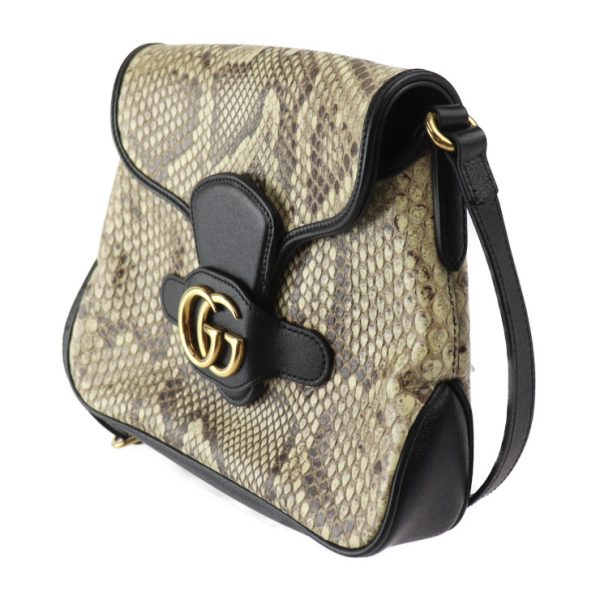 2415023010088 2 Gucci GG Marmont Shoulder Bag Python Beige Black