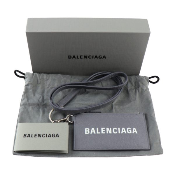 2415023010092 10 Balenciaga Cash CA Leather Coin Case Gray