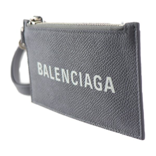 2415023010092 2 Balenciaga Cash CA Leather Coin Case Gray