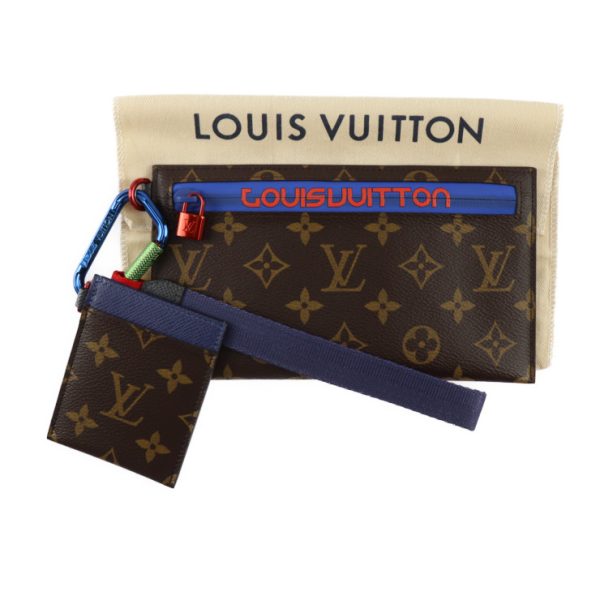 2415023010093 10 Louis Vuitton Ribbon Pouch Leather Brown Blue Red