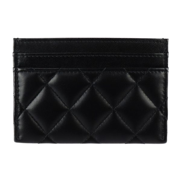 2417033008102 3 Chanel Card Case Lambskin Black Silver Hardware