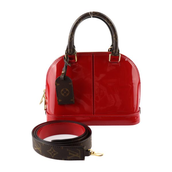 2417033008110 1 Louis Vuitton Alma BB Handbag Patent Red Brown