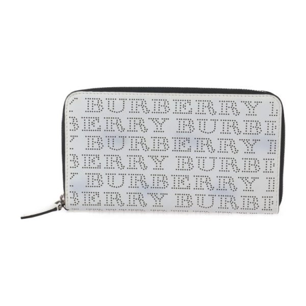 2423053010101 1 Burberry Organizer Calf Leather Long Wallet White Black