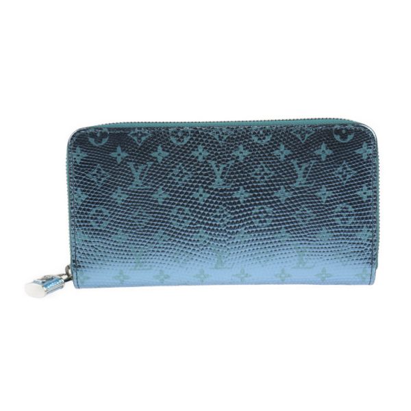 2424013010112 1 Louis Vuitton Zippy Wallet Lizard Metallized Blue