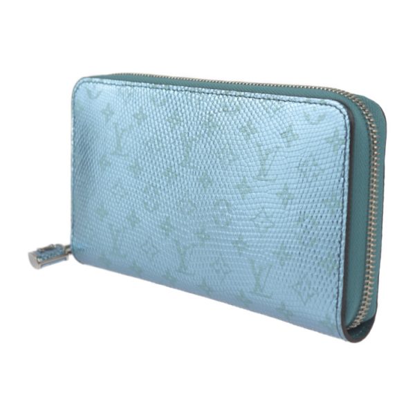 2424013010112 2 Louis Vuitton Zippy Wallet Lizard Metallized Blue