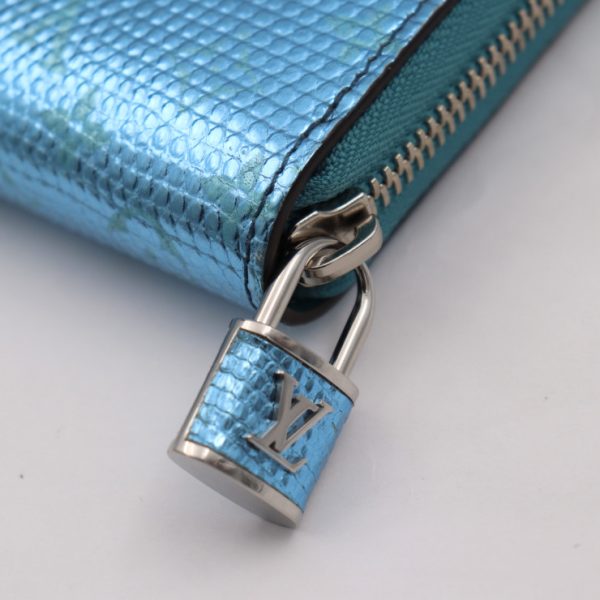 2424013010112 5 Louis Vuitton Zippy Wallet Lizard Metallized Blue