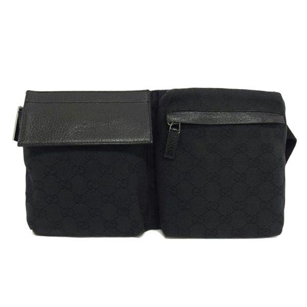 24241 1 Gucci GG Canvas Waist Bag Black