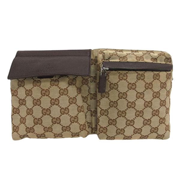 24258 1 Gucci GG Canvas Waist Bag Beige