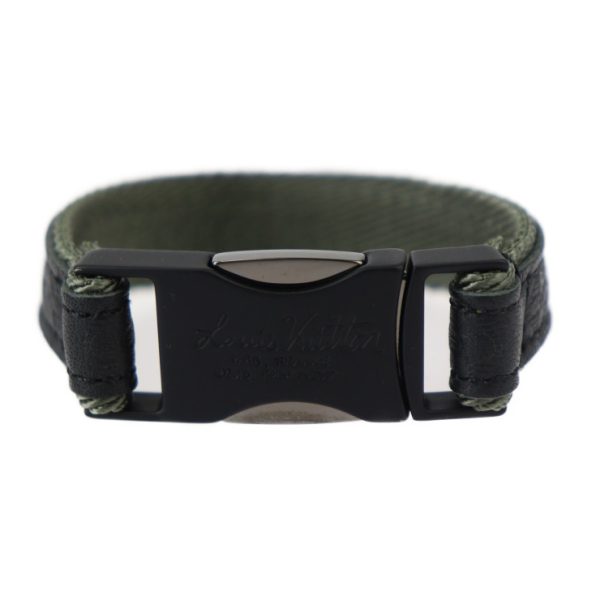 2427053001133 1 Louis Vuitton Bracelet Fast Clip Black Khaki Green