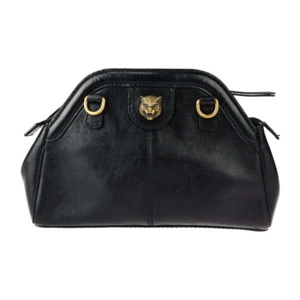 2427063010139 3 Gucci Liber Small Shoulder Bag Tiger Head GG Black