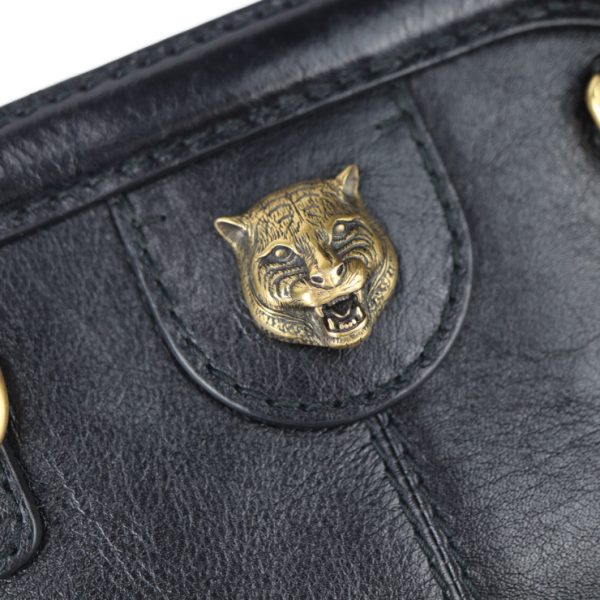 2427063010139 7 Gucci Liber Small Shoulder Bag Tiger Head GG Black