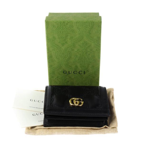 2430053007158 10 Gucci GG Matelasse Card Case Trifold Wallet Black